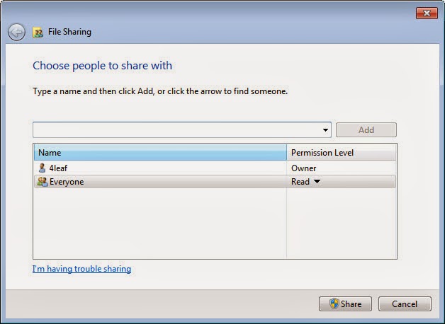 How to share a folder in windows 7