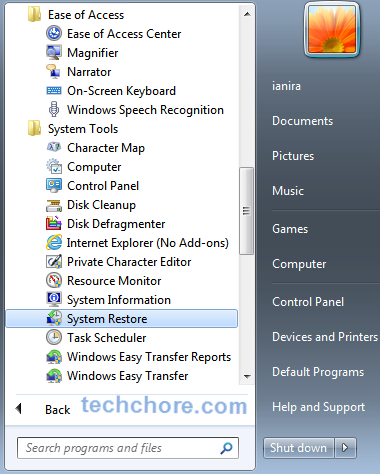 How to restore windows 7