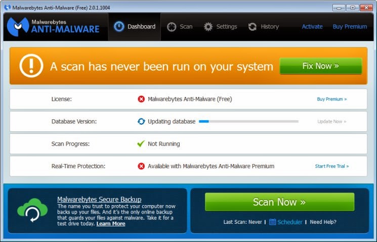 Malwarebytes 2.0.1