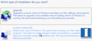 Windows 7 install options