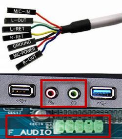 F Audio Connector Parts of Motherboard