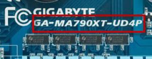 Parts of Motherboard Model number and name