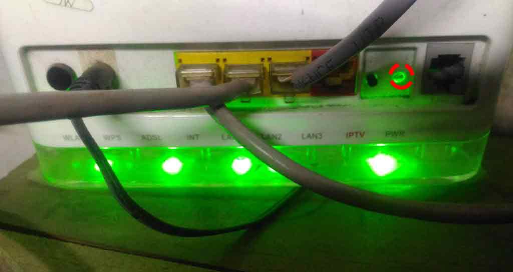 reset PLDT DSL Router