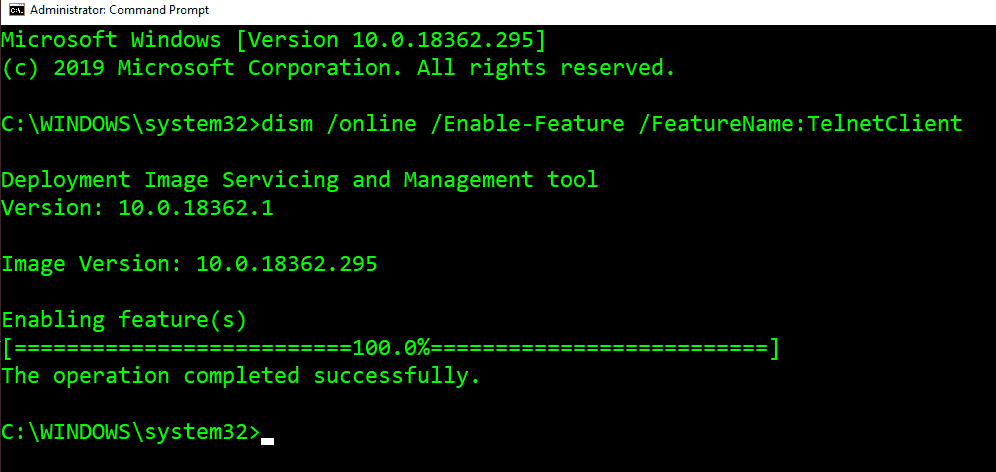 enable TelNet
