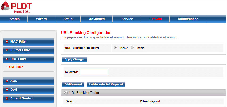 block porn in pldt URL blocking Capability